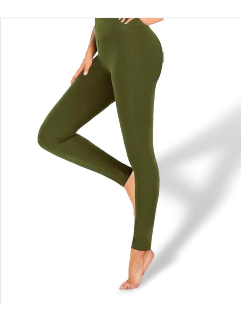 Women's Heathyoga Leggings, Size Large Olive green